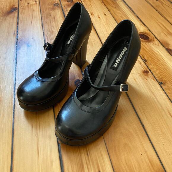 Vintage Y2K 2000s Bongo Platform Mary Jane Heels Size 7.5 - Picture 5 of 5